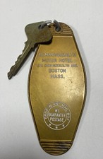 Vintage Commonwealth Motor Hotel Room Key & Fob Boston, Mass  #327 picture