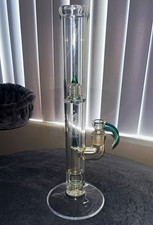 Legendary Glassworks Clear Glass Water Pipe Bong w/ 2 Blue Claw Bowl Slides picture