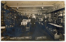 Gardners Clothing Store Interior RPPC Sodus New York Menswear Hats Shoes c1910s picture