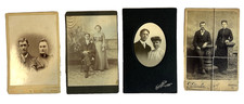 Antique Cabinet Card Photos Featuring Couples Late 1800s To Early 1900s 4pcs. picture