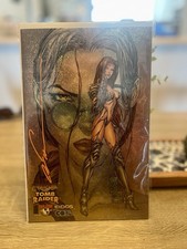 1998 Witchblade Tomb Raider #1 Gold Speckle variant, Signed By Marc Silvestri picture