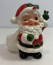 Vintage Parma Japan Winking Santa Toothpick Holder Mid Century Christmas Planter picture