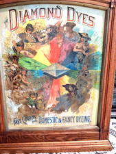 Antique 1890s Original Store Counter Diamond Dyes Evolution of Women Cabinet picture