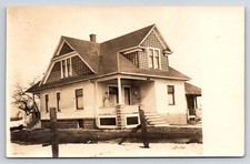 Postcard Unidentified RPPC, House, Women, Porch, Shingle Diamond Pattern Gables picture