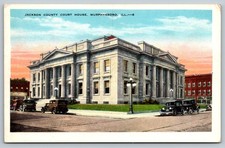 Vintage Jackson County Court House Postcard Murphysboro Illinois 1930s picture