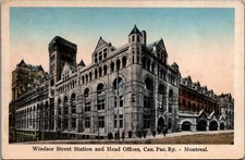 Windsor Street Station Montreal Canada CP Rail Head Offices Postcard Saxony picture