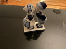 Vtg Unique hand - painted Delft blue ceramic figurine picture