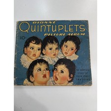 Vintage 1936 Dionne Quintuplets Picture Album Dell Publishing 1st Two Years Book picture