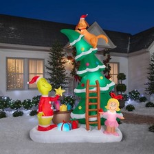 11.5 FT GIANT GRINCH MAX AND CINDY LOU TREE DECORATING AIRBLOWN YARD INFLATABLE picture