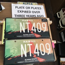 Hawaii Volcanoes National Park License Plates Pair Altered Edges (black)Cheap, picture