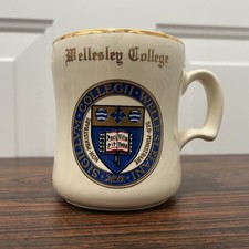 Vintage Wellesley College Ceramic Coffee Mug Late 70s - Early 80s W.C. Bunting picture