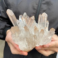 2.5LB Natural White Clear Quartz Crystal Cluster Rough Healing Specimen picture