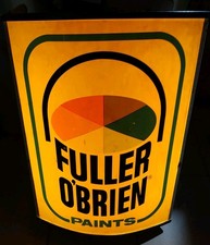 RARE FULLER O'BRIEN PAINTS BARREL-STYLE LIGHTED SIGN PAINT picture