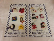 Lot of 2 Cards of Cache Junction Handcrafted Christmas Semi Stone Buttons NEW picture