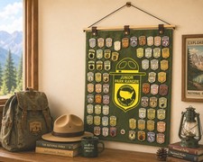 National Park Junior Ranger Badge Display Banner Plus Patch Pin Holder Organizer picture