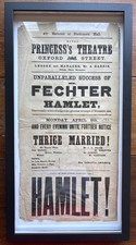 Antique Princess’s Theatre Playbill Fechter Shakespeare Hamlet Farcical 1861 picture