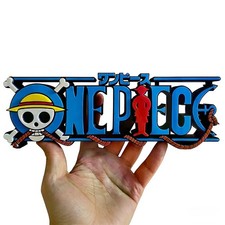 One Piece Straw Hat Skull Logo 3D Printed Standing Sign Anime Desk Decor Display picture