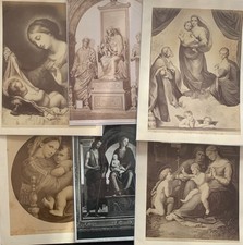 Lot of Six Madonna & Child Victorian Albumen & Alinari Fine Art Photos/Prints picture