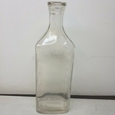 Vintage Apothecary Blue Ribbon Quality Purity 3xvi Glass Bottle Medicine Rx  picture