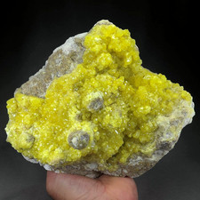 SUPERB NATIVE SULFUR CRYSTALS BOLIVIA BIG 8 1/2 INCHES picture
