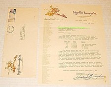 TARZAN - HULBERT BURROUGHS SIGNED LETTER '72 SUN PAGE COMIC Edgar Rice Burroughs picture