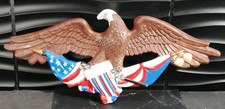 Vintage Handmade Bald Eagle American Flag 27