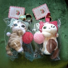 mofusand Cat Plush doll Keychain MERCI STRAWBERRY 2 Set Calico & Tabby picture