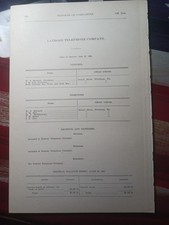 ~1906 rare Report of the LATROBE TELEPHONE COMPANY Pennsylvania  Paper picture