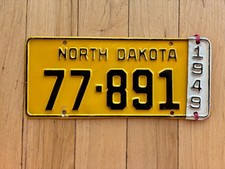 1949 North Dakota License Plate picture
