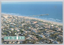 Postcard Continental Huntington Beach California Pier Aerial View picture