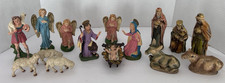 Vtg. Christmas Nativity Assembled 15 Figurines Figures Japan & Italy Tallest 5” picture