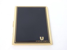 Emanuel Ungaro Cigarette Holder Card Case Metal Black Gold Classic Simple Rare picture