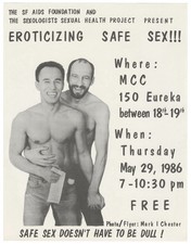 1986 SF AIDS Foundation Eroticizing Safe Sex Flyer Mark I. Chester Gay History picture