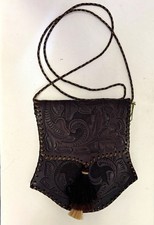 Chaya Santa Fe Brown Hand Embossed Floral Western Shoulder Bag Tassel Magnetic  picture