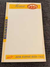 C) RUPPERT KNICKERBOCKER BEER PAPER MENU INSERT SHEET RUPPERT BRG CO NEW YORK NY picture