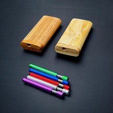 2x Walnut Wood Dugout + 5 Self Cleaning One Hitters | 4” Smoking Set picture