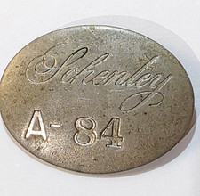 Vtg Schenley Distillers Whitehead & Hoag Metal Employee ID Badge Pin A-84 Rare picture