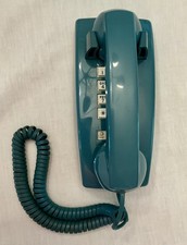 AT&T Teal Blue Push Button/Touch Tone Wall Phone 1990s picture