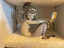 LLADRO ILLUSION MERMAID FIGURINE #1413 Mint W/ OG Box And Wooden Base picture