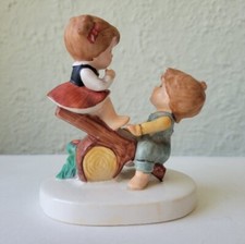 Vintage Lefton China 07821 Boy and Girl on Seesaw Figurine Collectible 4 1/2