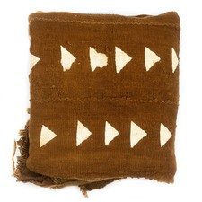 Caramel Brown Bogolan Mali Mud Cloth Arrow Design African Cotton Handmade picture