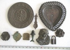 ANTIQUE LOT OF BRONZE BRASS ITEMS picture