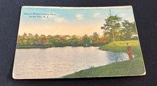 Lake in Hudson County Park Jersey City NJ New Jersey Postcard 1914 picture