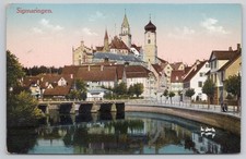 Sigmaringen Germany Castle & Town View River Landscape Vintage Postcard picture