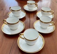 ANTIQ LIMOGES DEMITASSE CUPS/SAUCERS SET OF 6 GDA CHAS FIELD HAVILAND MINT picture