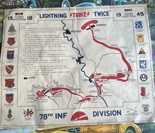 1945 WWII 78th Infantry Division Lightning Strikes Twice Campaign Map picture