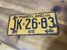 Rare Variant 1955 Maryland License Plate JK 26 83 (no Small Tag Holes) Vintage picture
