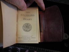 Antique THE STANDARD DIARY 1928--Amazing Condition--Hand Written In Pencil picture