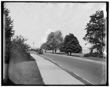 Photo:Grosse Pointe Michigan Lake Drive 1910s Roadside Auto View Lakefront picture