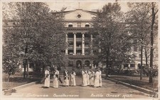 RPPC Battle Creek Michigan Sanitarium Dr Kellogg Photo Vtg Postcard 15A picture